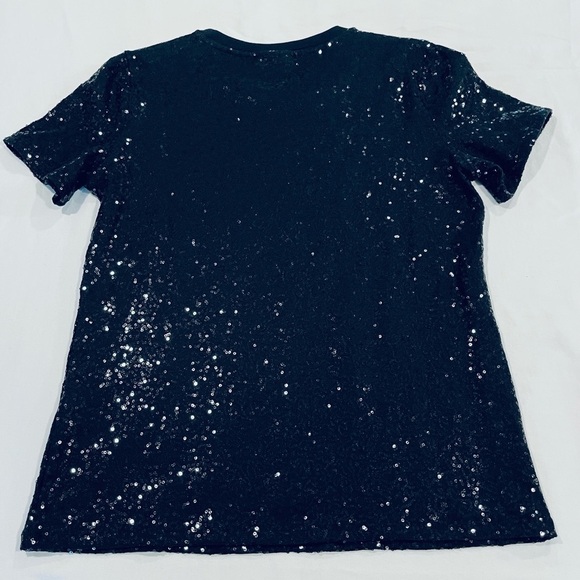 DKNY | All Over Sequin T-Shirt | Black | Medium - Picture 3 of 7